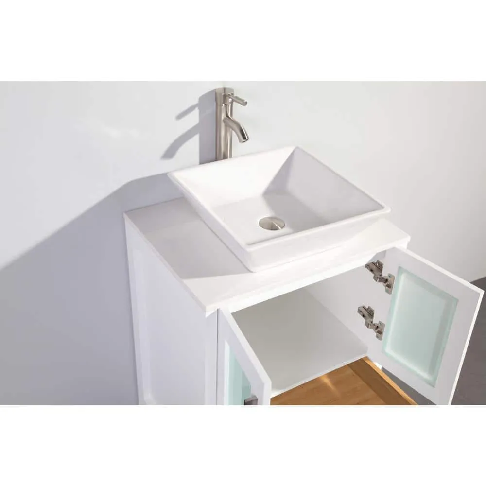 Vanity Art Ravenna 60 in. W Bathroom Vanity in White with Double Basin in White Engineered Marble Top and Mirror, photo 6 of 8
