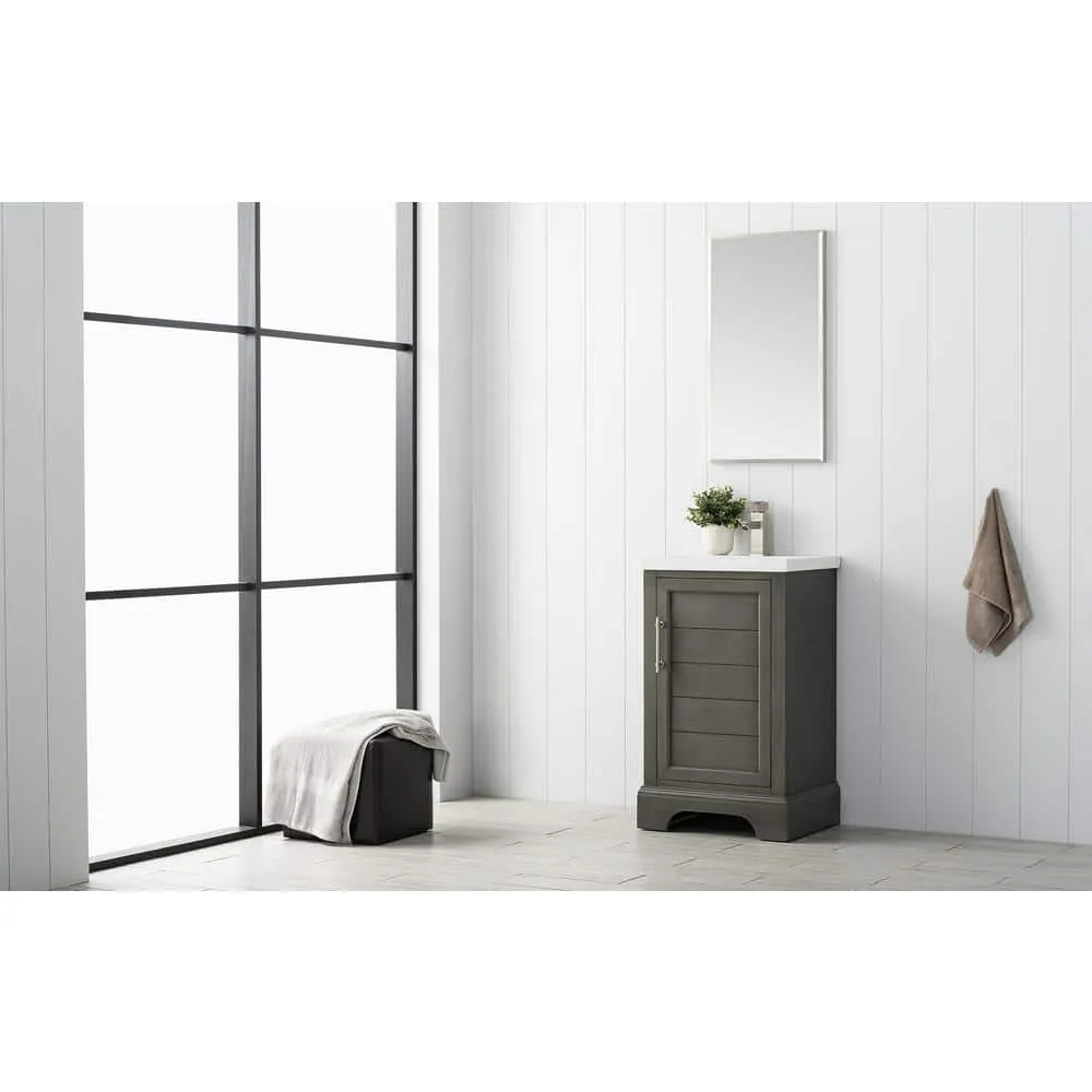 Vanity Art Vannes 20 in. W x 16 in. D x 34.5 in. H Bathroom Vanity in Silver Grey with Ceramic Top, photo 8 of 8