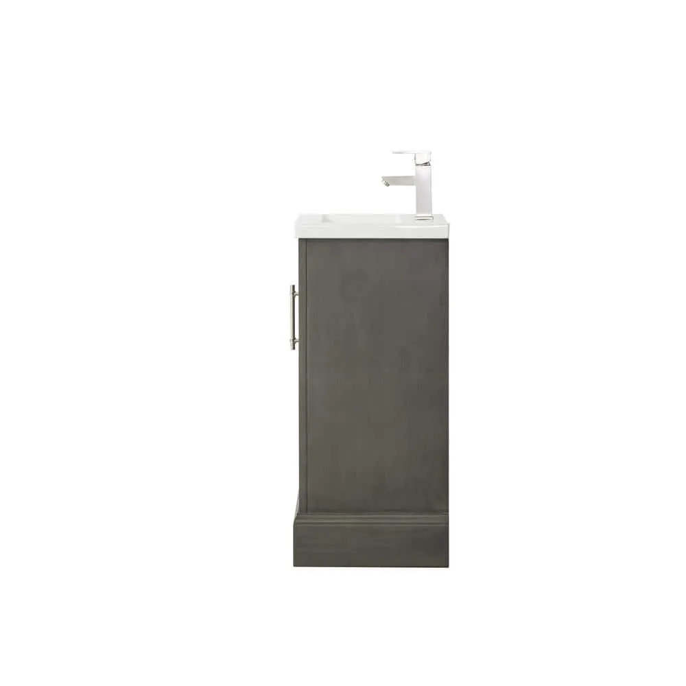 Vanity Art Vannes 20 in. W x 16 in. D x 34.5 in. H Bathroom Vanity in Silver Grey with Ceramic Top, photo 2 of 8