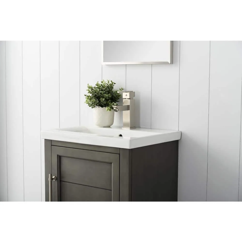 Vanity Art Vannes 20 in. W x 16 in. D x 34.5 in. H Bathroom Vanity in Silver Grey with Ceramic Top, photo 7 of 8