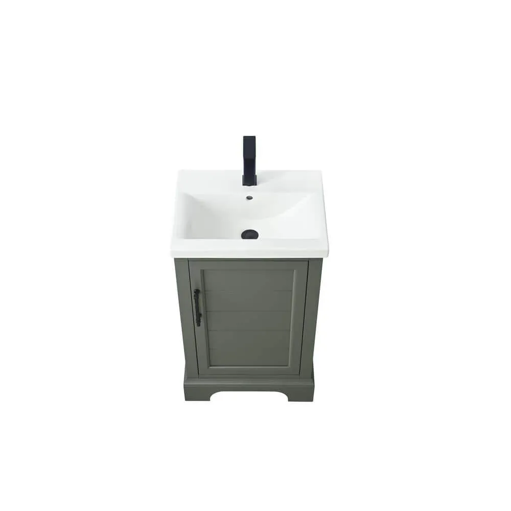 Vanity Art Vannes 20 in. W x 16 in. D x 34.5 in. H Single Sink Bathroom Vanity in Vintage Green with Ceramic Top, photo 8 of 12