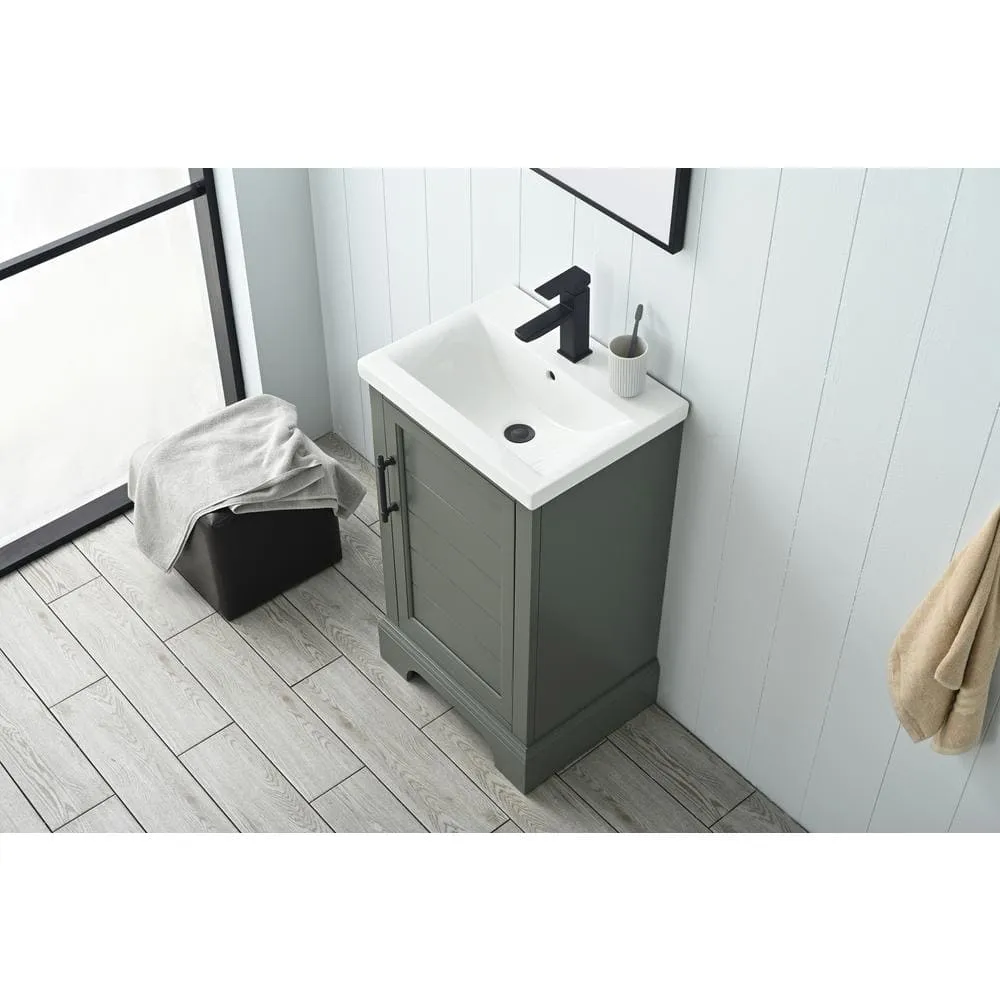 Vanity Art Vannes 20 in. W x 16 in. D x 34.5 in. H Single Sink Bathroom Vanity in Vintage Green with Ceramic Top, photo 12 of 12