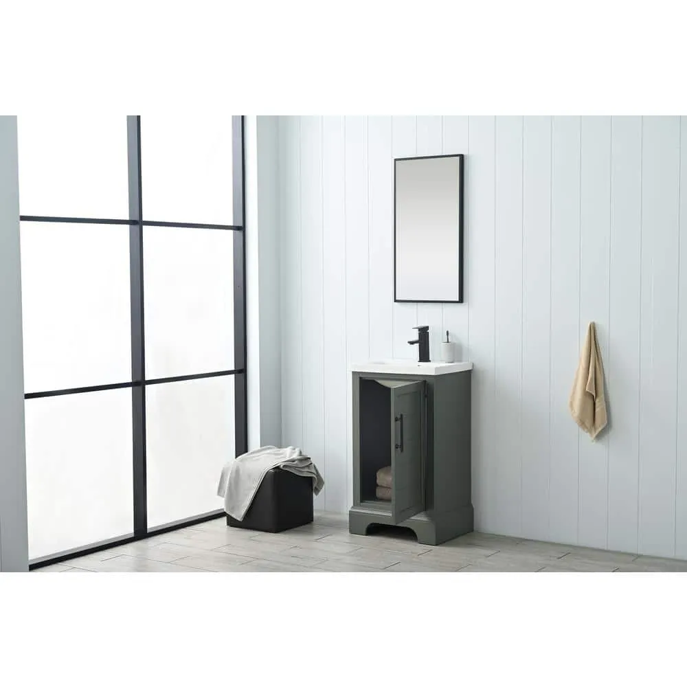 Vanity Art Vannes 20 in. W x 16 in. D x 34.5 in. H Single Sink Bathroom Vanity in Vintage Green with Ceramic Top, photo 5 of 12