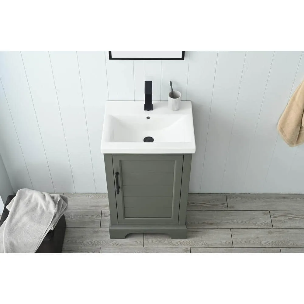 Vanity Art Vannes 20 in. W x 16 in. D x 34.5 in. H Single Sink Bathroom Vanity in Vintage Green with Ceramic Top, photo 4 of 12