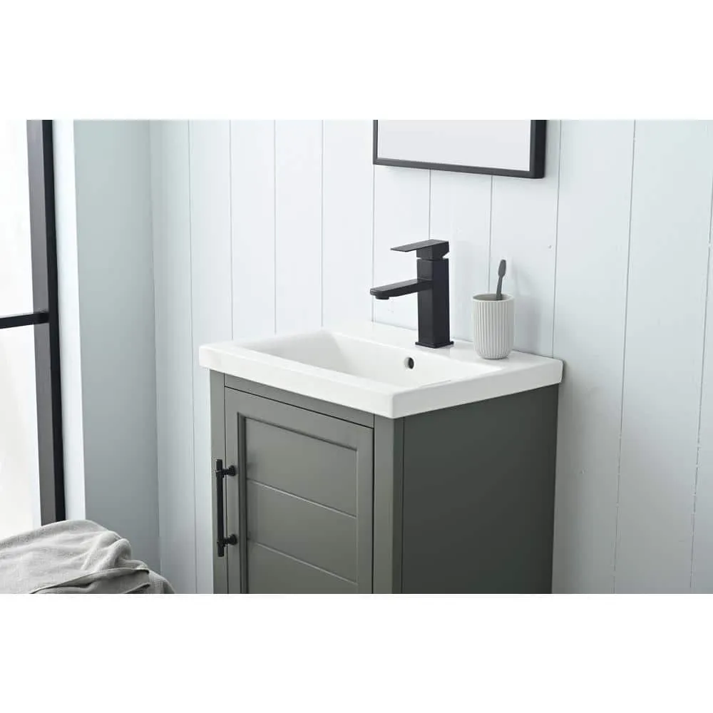 Vanity Art Vannes 20 in. W x 16 in. D x 34.5 in. H Single Sink Bathroom Vanity in Vintage Green with Ceramic Top, photo 6 of 12