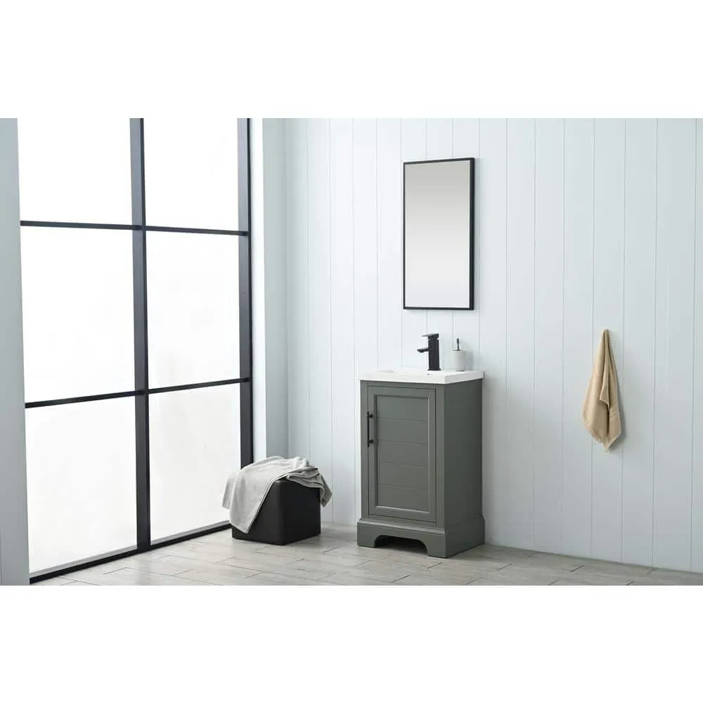 Vanity Art Vannes 20 in. W x 16 in. D x 34.5 in. H Single Sink Bathroom Vanity in Vintage Green with Ceramic Top, photo 2 of 12