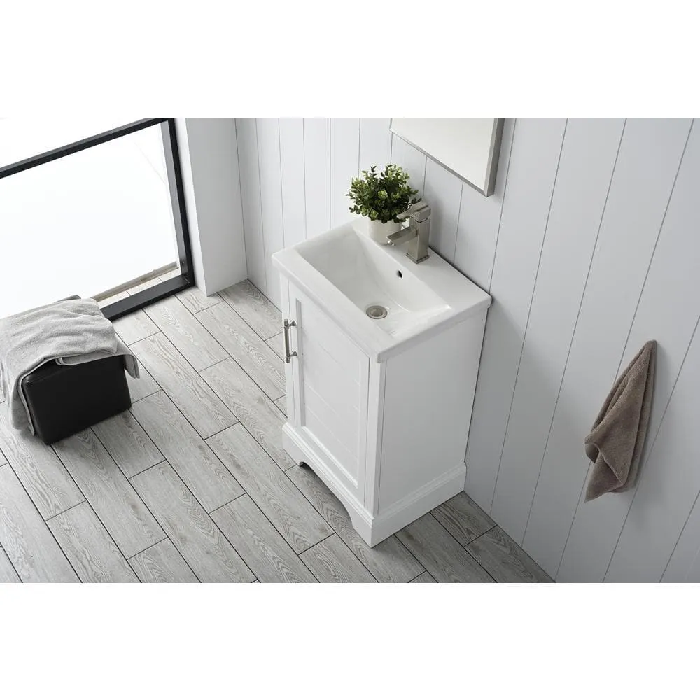 Vanity Art Vannes 20 in. W x 16 in. D x 34.5 in. H Bathroom Vanity in White with Ceramic Top, photo 7 of 8