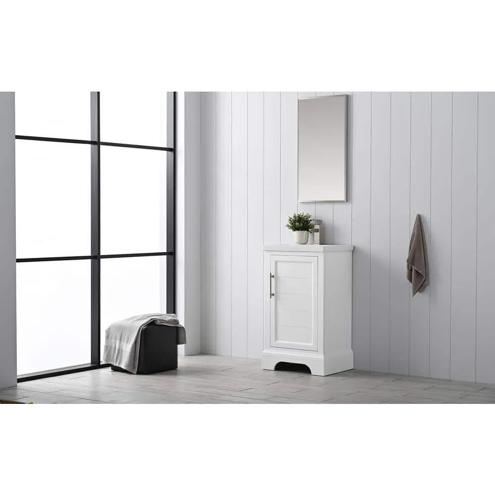 Vanity Art Vannes 20 in. W x 16 in. D x 34.5 in. H Bathroom Vanity in White with Ceramic Top, photo 8 of 8