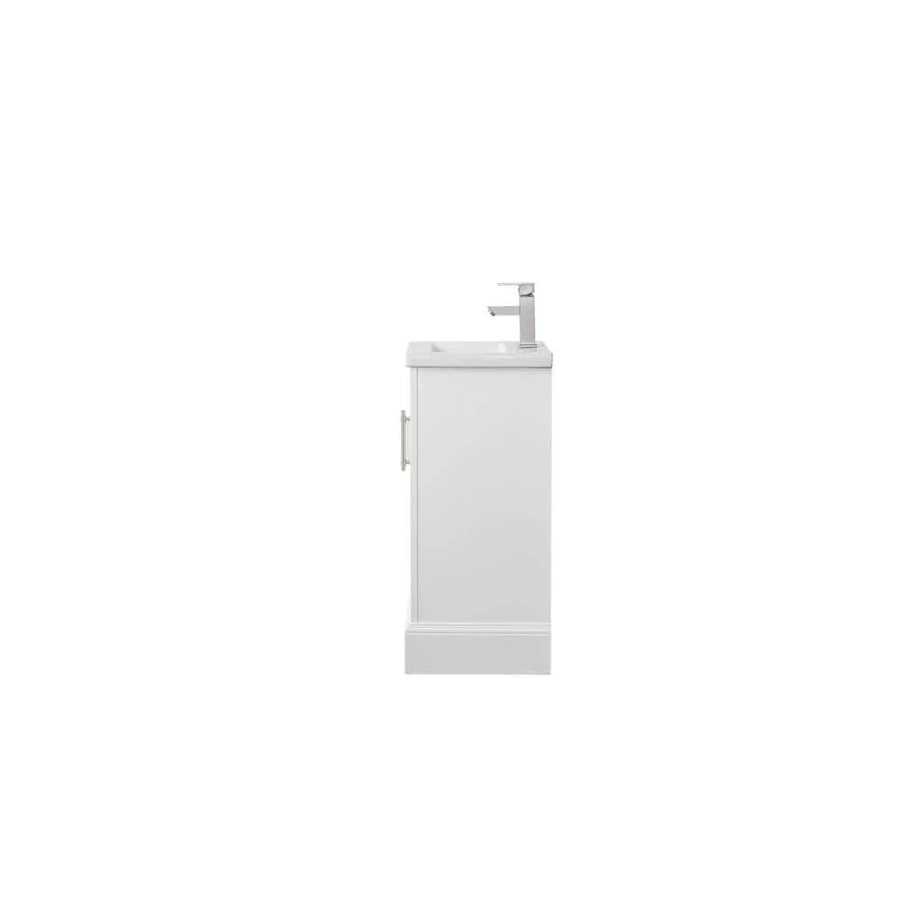 Vanity Art Vannes 20 in. W x 16 in. D x 34.5 in. H Bathroom Vanity in White with Ceramic Top, photo 3 of 8