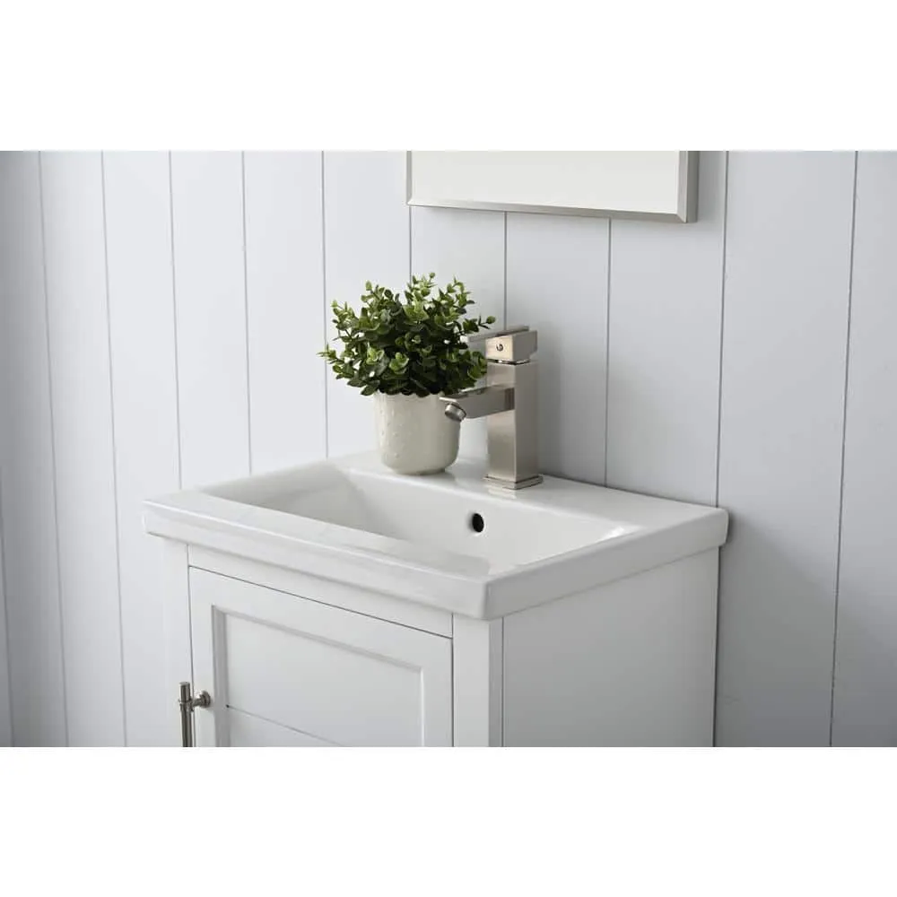 Vanity Art Vannes 20 in. W x 16 in. D x 34.5 in. H Bathroom Vanity in White with Ceramic Top, photo 6 of 8