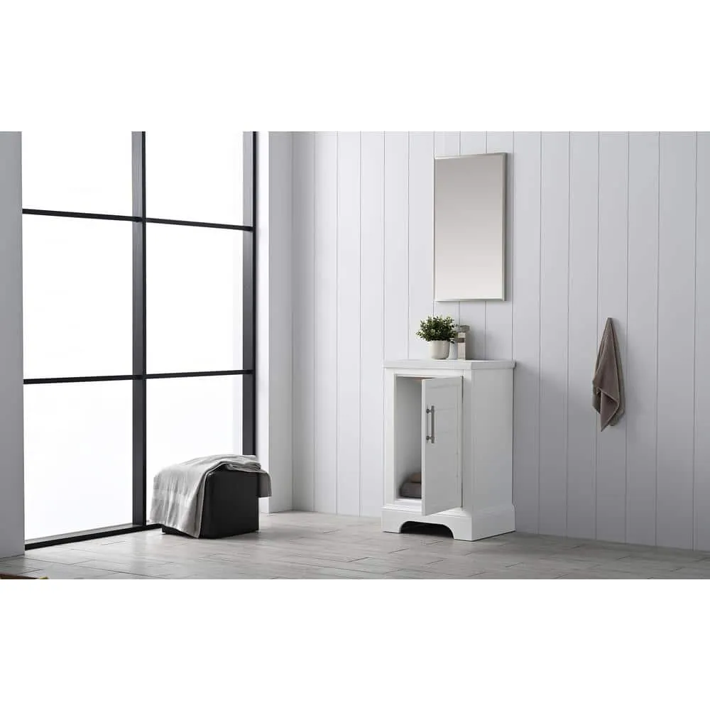Vanity Art Vannes 20 in. W x 16 in. D x 34.5 in. H Bathroom Vanity in White with Ceramic Top, photo 5 of 8