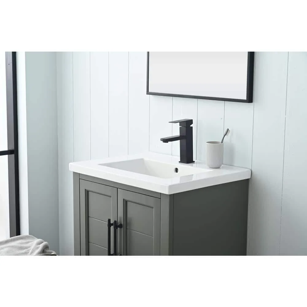 Vanity Art Vannes 24 in. W x 18 in. D x 34.5 in. H Single Sink Bathroom Vanity in Vintage Green with Ceramic Top, photo 6 of 12