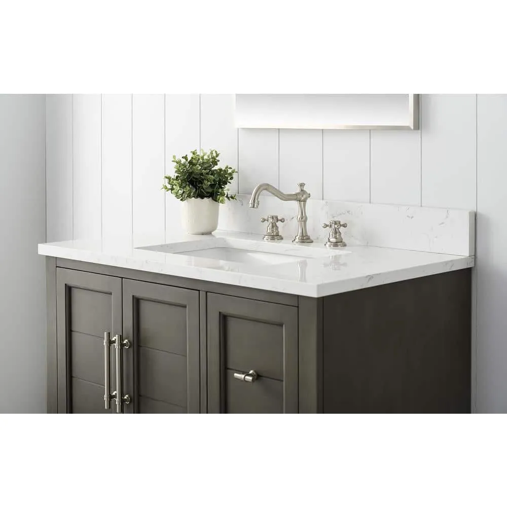 Vanity Art Chambery 36 in. W x 22 in. D x 34.5 in. H Bathroom Vanity in Silver Grey with Engineered Marble Top, photo 7 of 11