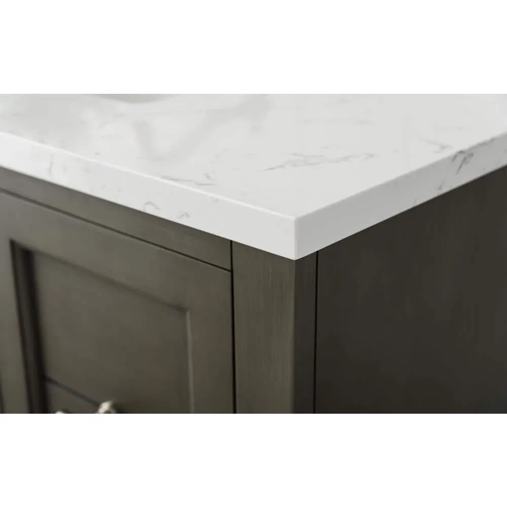 Vanity Art Chambery 36 in. W x 22 in. D x 34.5 in. H Bathroom Vanity in Silver Grey with Engineered Marble Top, photo 3 of 11