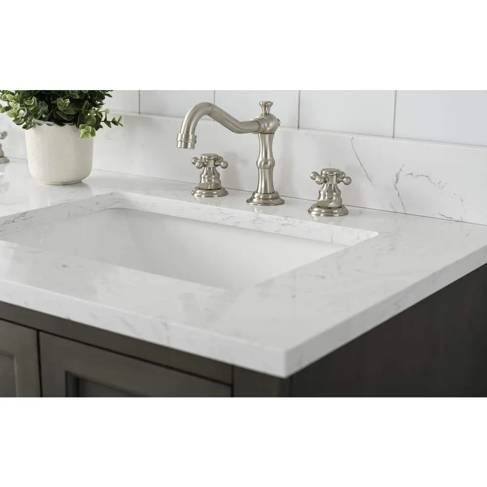 Vanity Art Chambery 54 in. W x 22 in. D x 34.5 in. H Bathroom Vanity in Silver Grey with Engineered Marble Top, photo 7 of 9