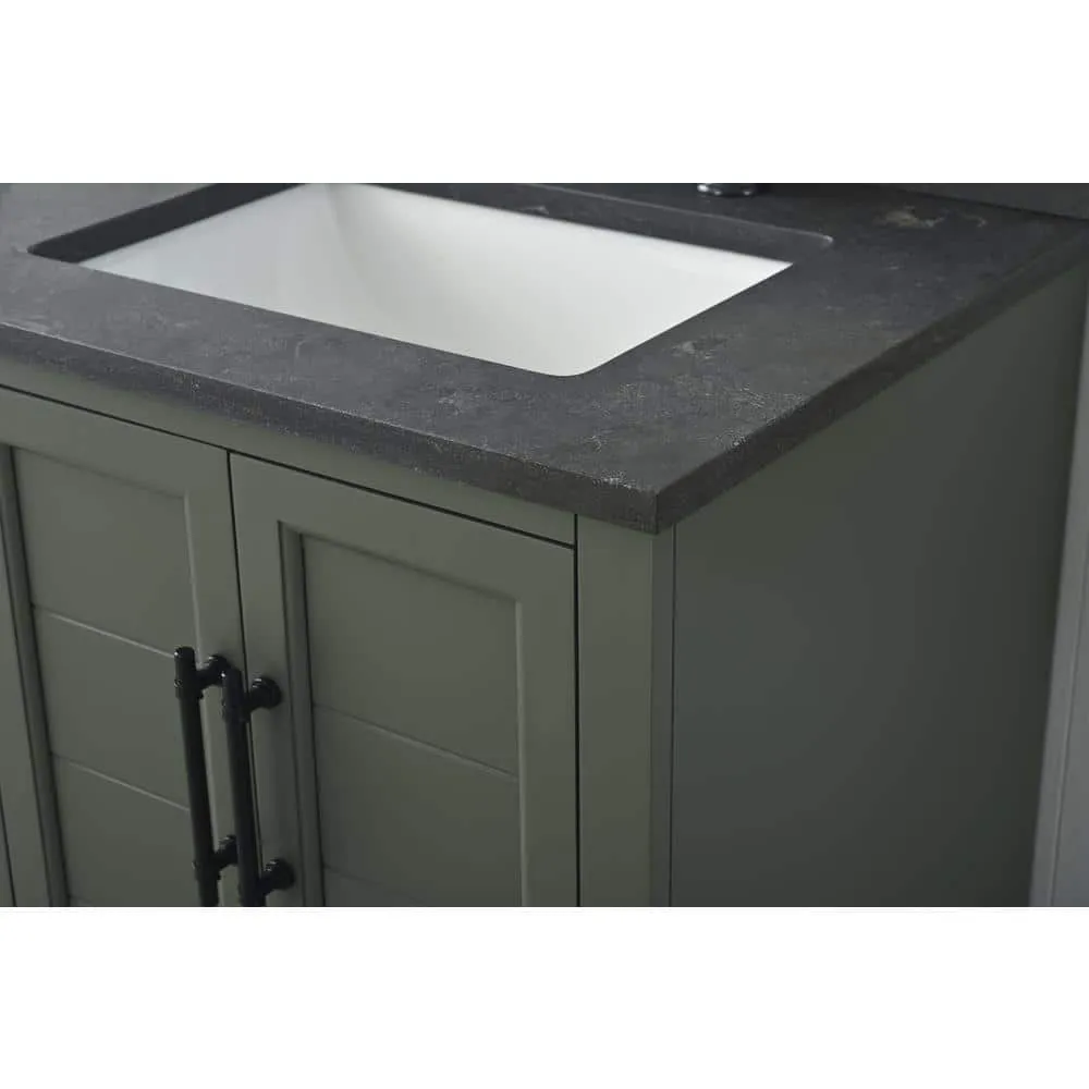 Vanity Art Chambery 54 in. W x 22 in. D x 34.5 in. H Double Sink Freestanding BathVanity in Vintage Green with Stone Top, photo 10 of 12