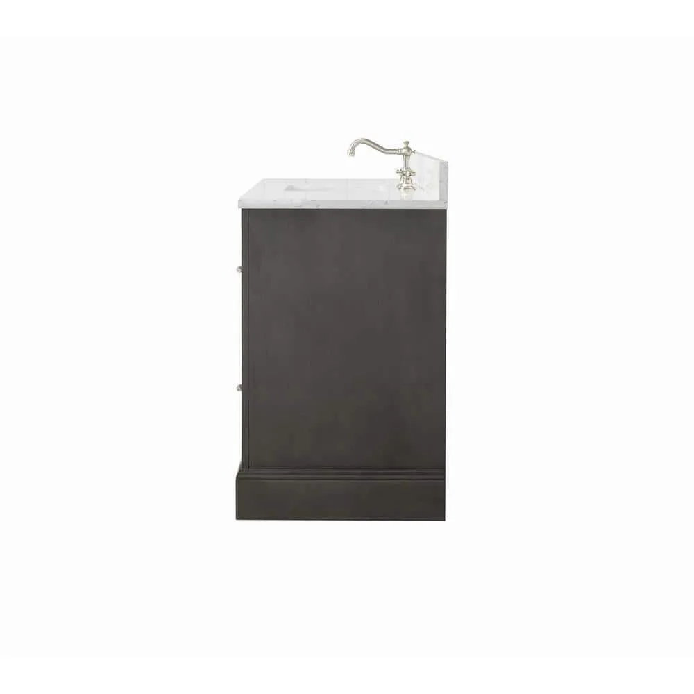 Vanity Art Chambery 60 in. W x 22 in. D x 34.5 in. H Bathroom Vanity in Silver Grey with Engineered Marble Top, photo 4 of 7