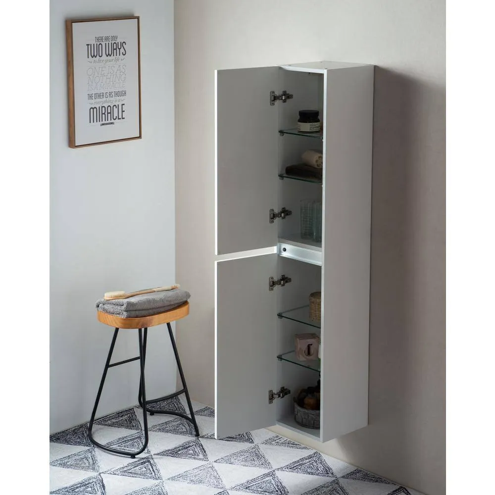 Vanity Art 16 in. x 63 in. x 12 in. LED Lighted Wall Hung Bathroom Cabinet in White, photo 5 of 6