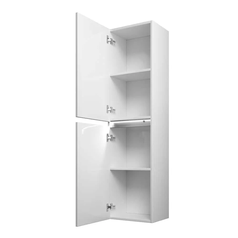 Vanity Art 16 in. x 63 in. x 12 in. LED Lighted Wall Hung Bathroom Cabinet in White, photo 3 of 6