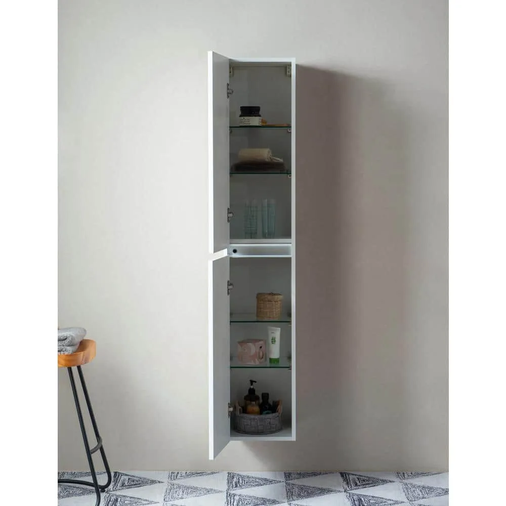 Vanity Art 16 in. x 63 in. x 12 in. LED Lighted Wall Hung Bathroom Cabinet in White, photo 2 of 6