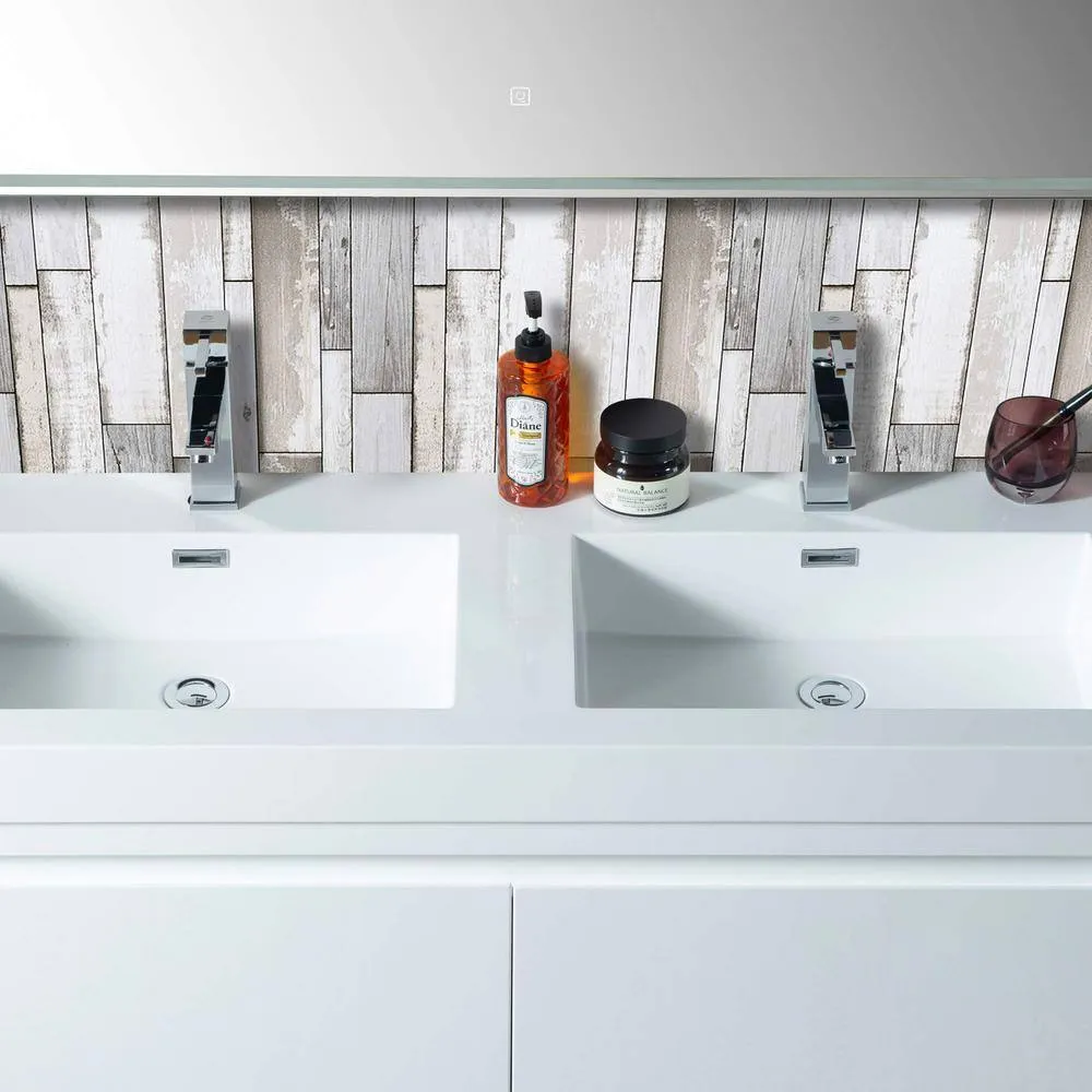 Vanity Art Annecy 48 in. W x 18.5 in. D x 32 in. H Bathroom Vanity in White with Double Basin Top in White Resin, photo 5 of 6