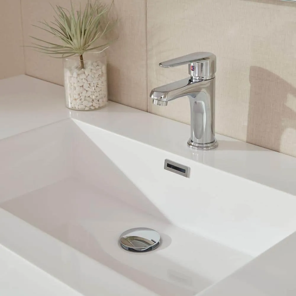 Vanity Art Annecy 48 in. W x 18.5 in. D x 20 in. H Bathroom Wall Hung LED Vanity in White w/ Single Basin Vanity Top in White Resin, photo 8 of 12