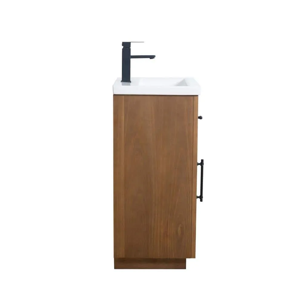 Vanity Art 20 in. W x 15.7 in. D x 34 in. H Single Sink Bathroom Vanity in Tan with Ceramic Top in White, photo 7 of 11