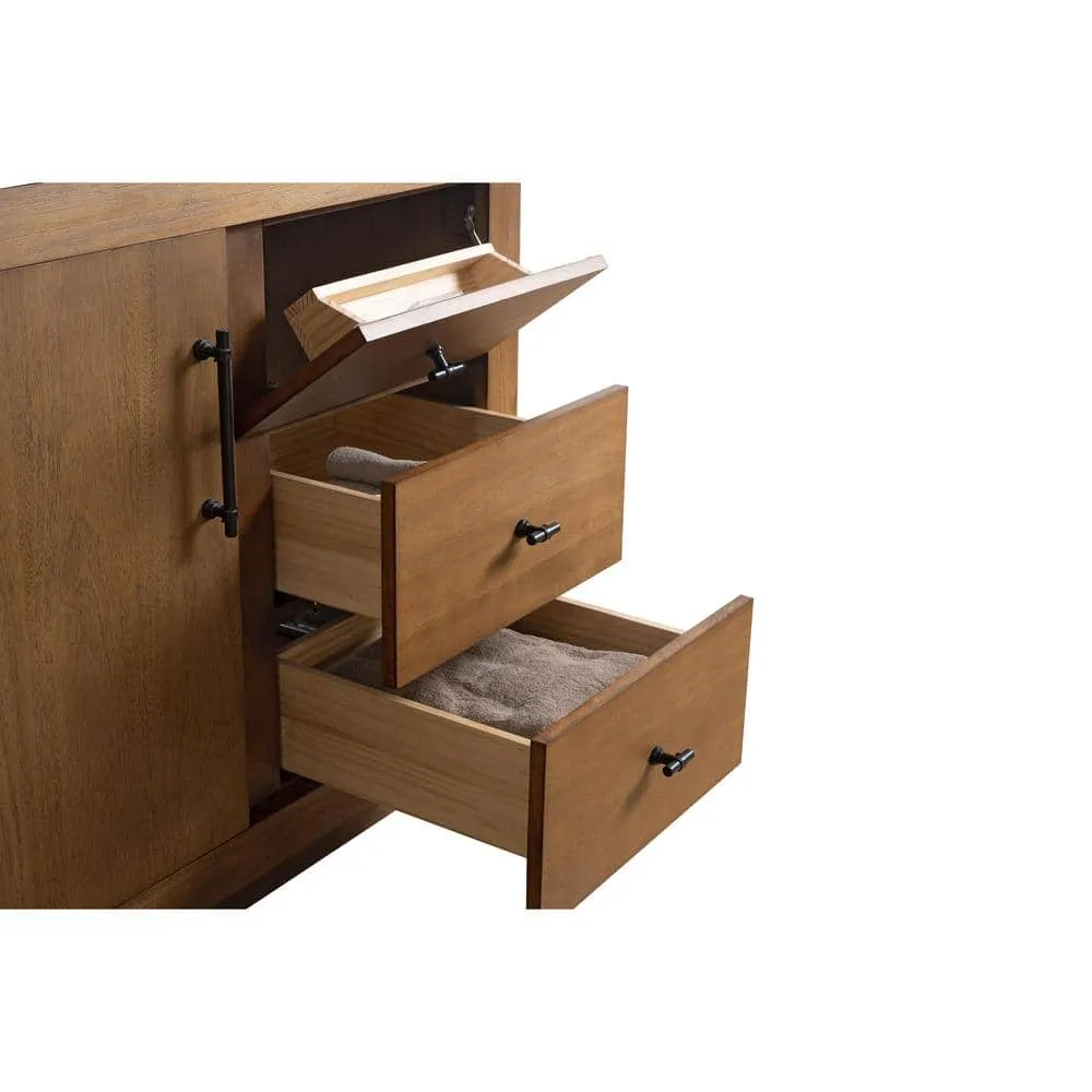 Vanity Art 42 in. W x 21.5 in. D x 34 in. H Single Sink Bathroom Vanity in Tan with Arabescato White Engineered Marble Top, photo 9 of 11