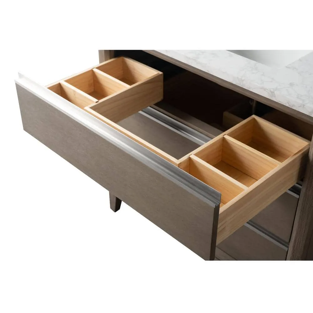 Vanity Art 36 in. W x 22 in. D x 34 in. H Single Sink Bathroom Vanity in Driftwood Gray with Engineered Marble Top, photo 10 of 10