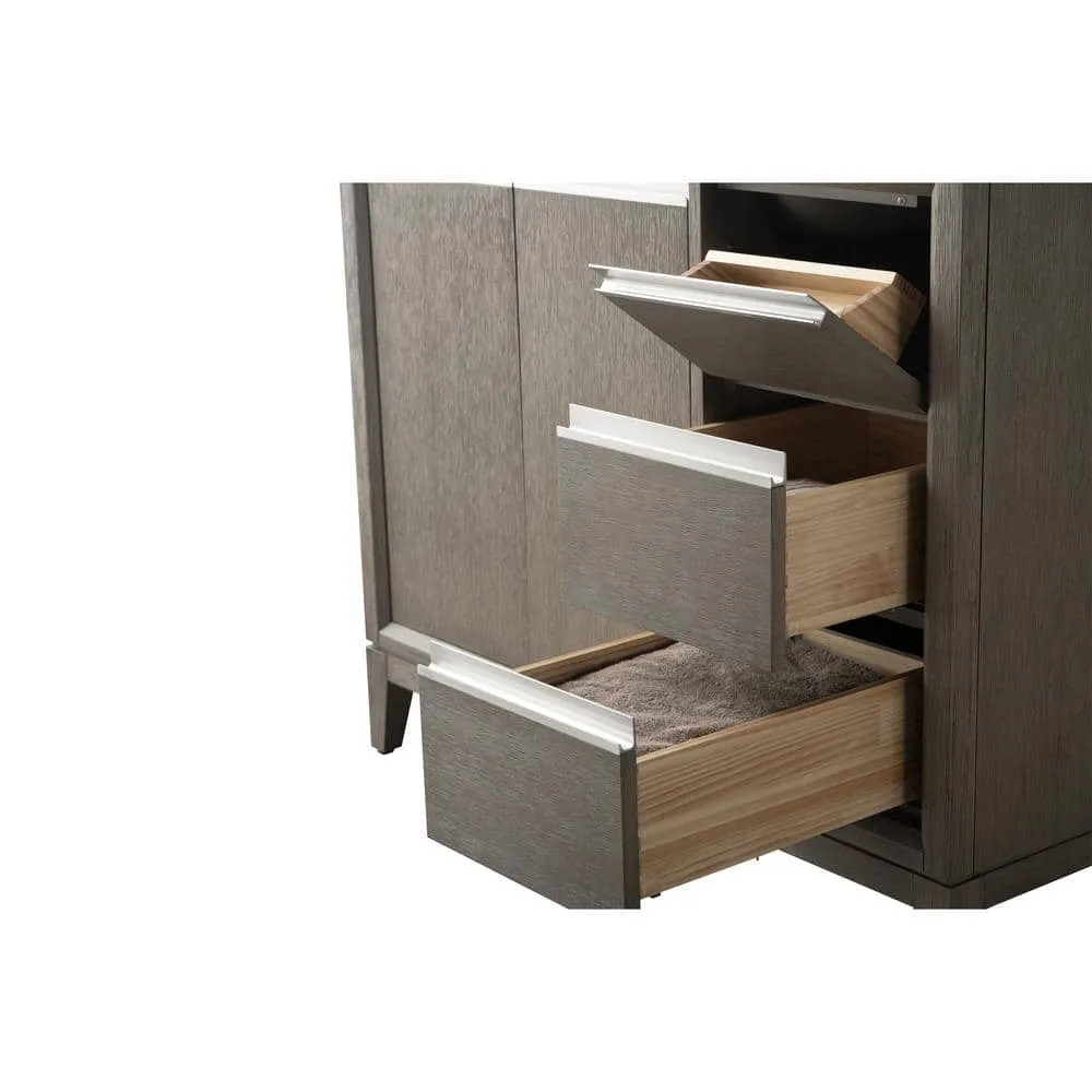 Vanity Art 42 in. W x 22 in. D x 34 in. H Single Sink Bathroom Vanity in Driftwood Gray with Engineered Marble Top, photo 9 of 11