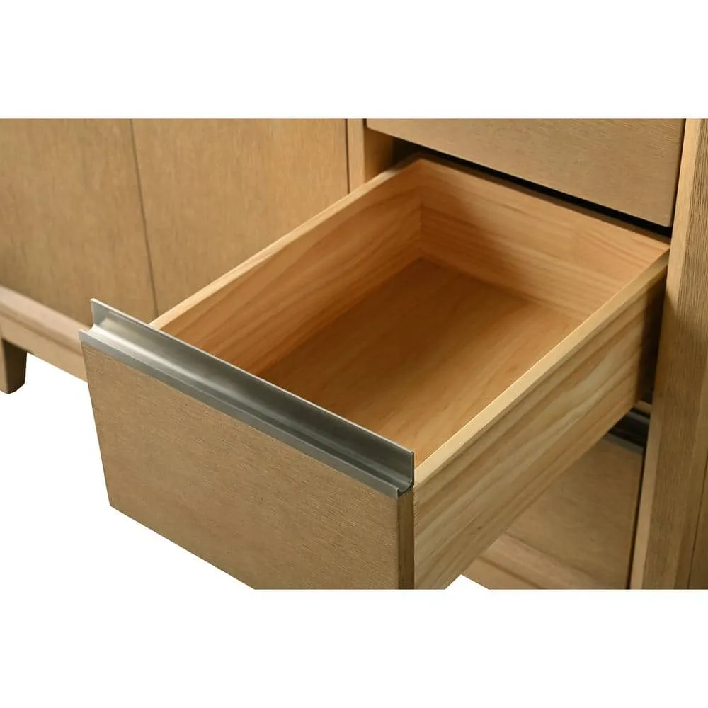 Vanity Art 42 in. W x 22 in. D x 34 in. H Single Sink Bathroom Vanity in Natural Oak with Engineered Marble Top, photo 11 of 11