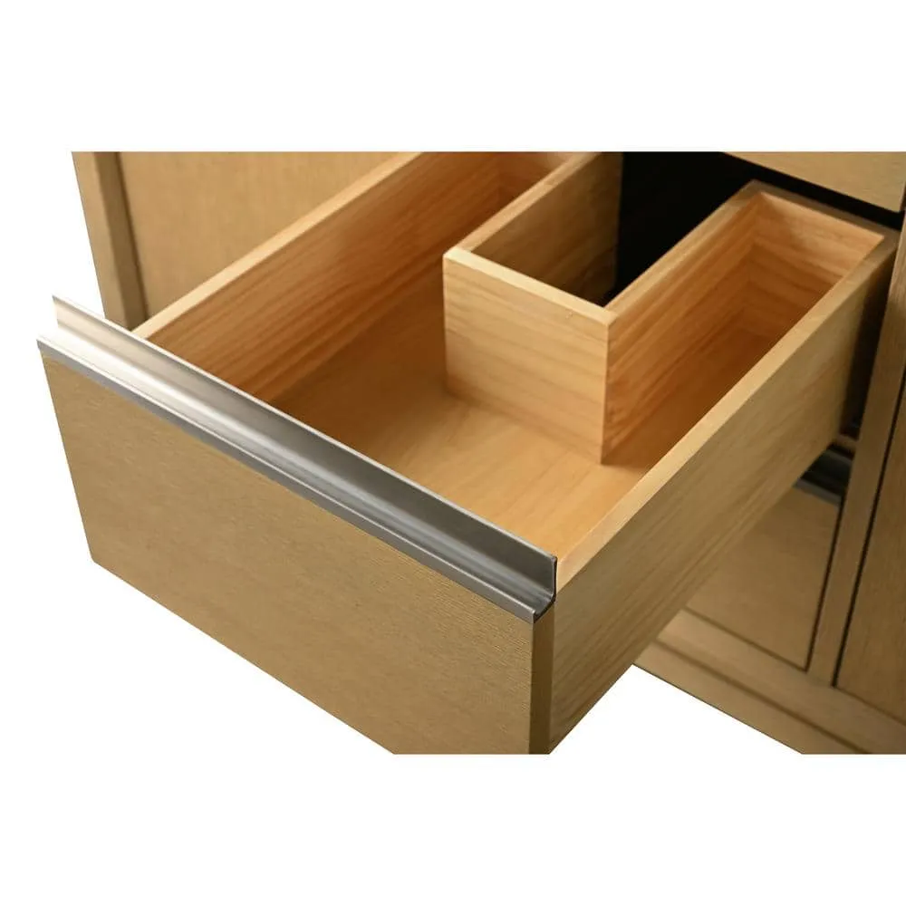 Vanity Art 48 in. W x 22 in. D x 34 in. H Single Sink Bathroom Vanity in Natural Oak with Engineered Marble Top, photo 11 of 11