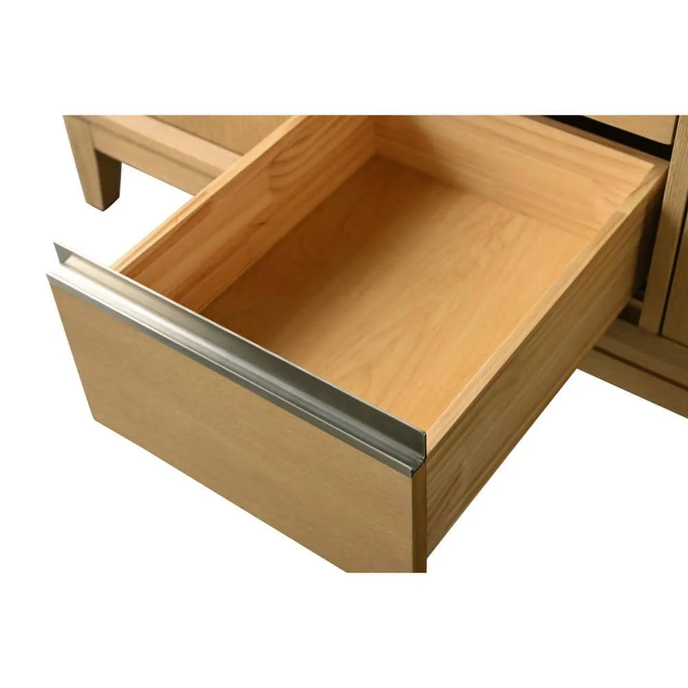 Vanity Art 54 in. W x 22 in. D x 34 in. H Double Sink Bathroom Vanity in Natural Oak with Engineered Marble Top, photo 12 of 12