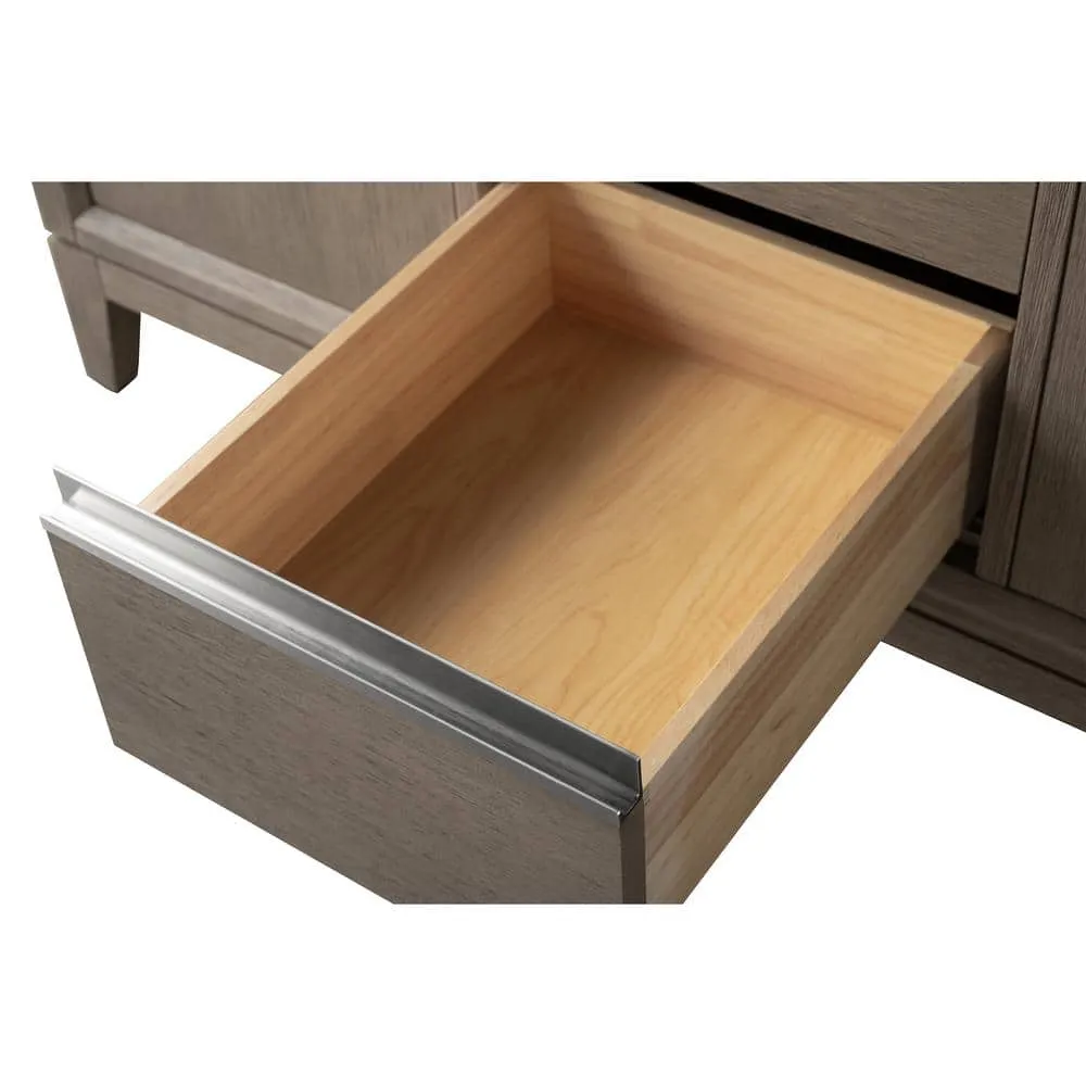 Vanity Art 60 in. W x 22 in. D x 34 in. H Double Sink Bathroom Vanity in Driftwood Gray with Engineered Marble Top, photo 11 of 11