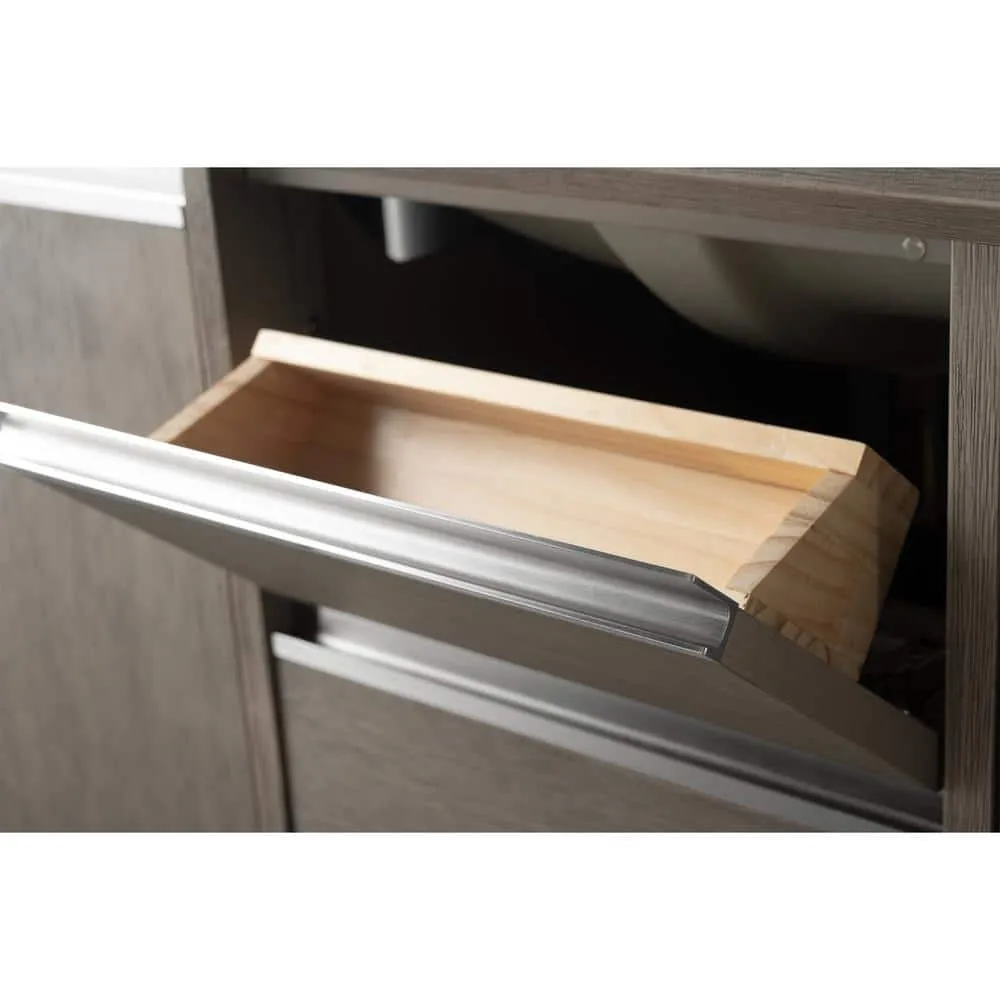 Vanity Art 60 in. W x 22 in. D x 34 in. H Double Sink Bathroom Vanity in Driftwood Gray with Engineered Marble Top, photo 9 of 11
