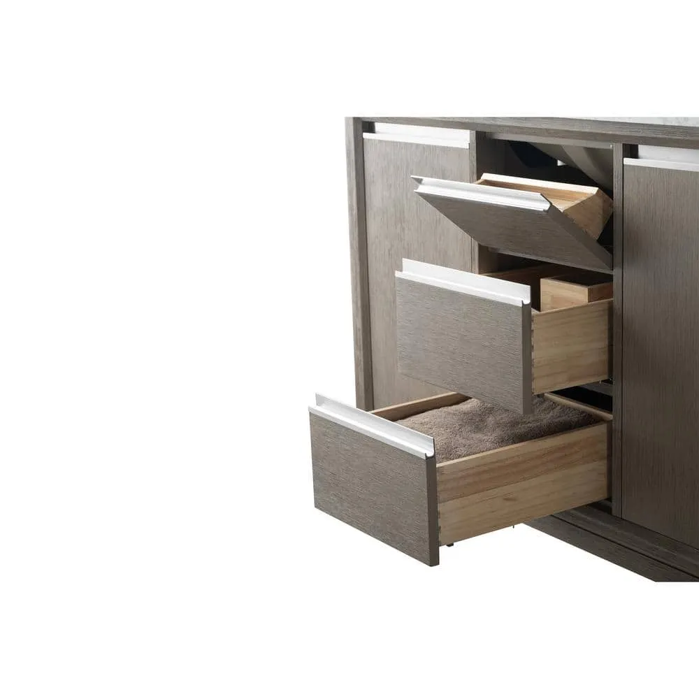 Vanity Art 60 in. W x 22 in. D x 34 in. H Single Sink Bathroom Vanity in Driftwood Gray with Engineered Marble Top, photo 10 of 12