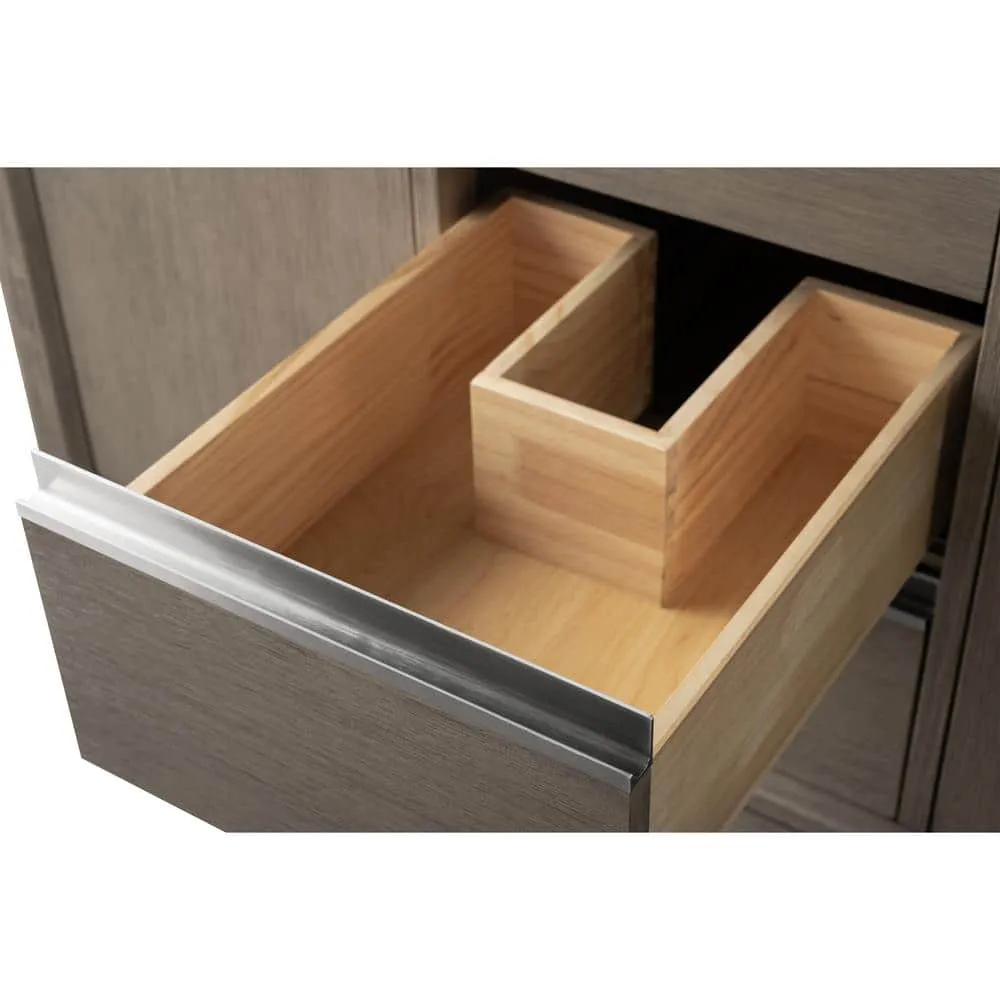 Vanity Art 72 in. W x 22 in. D x 34 in. H Double Sink Bathroom Vanity in Driftwood Gray with Engineered Marble Top, photo 11 of 12