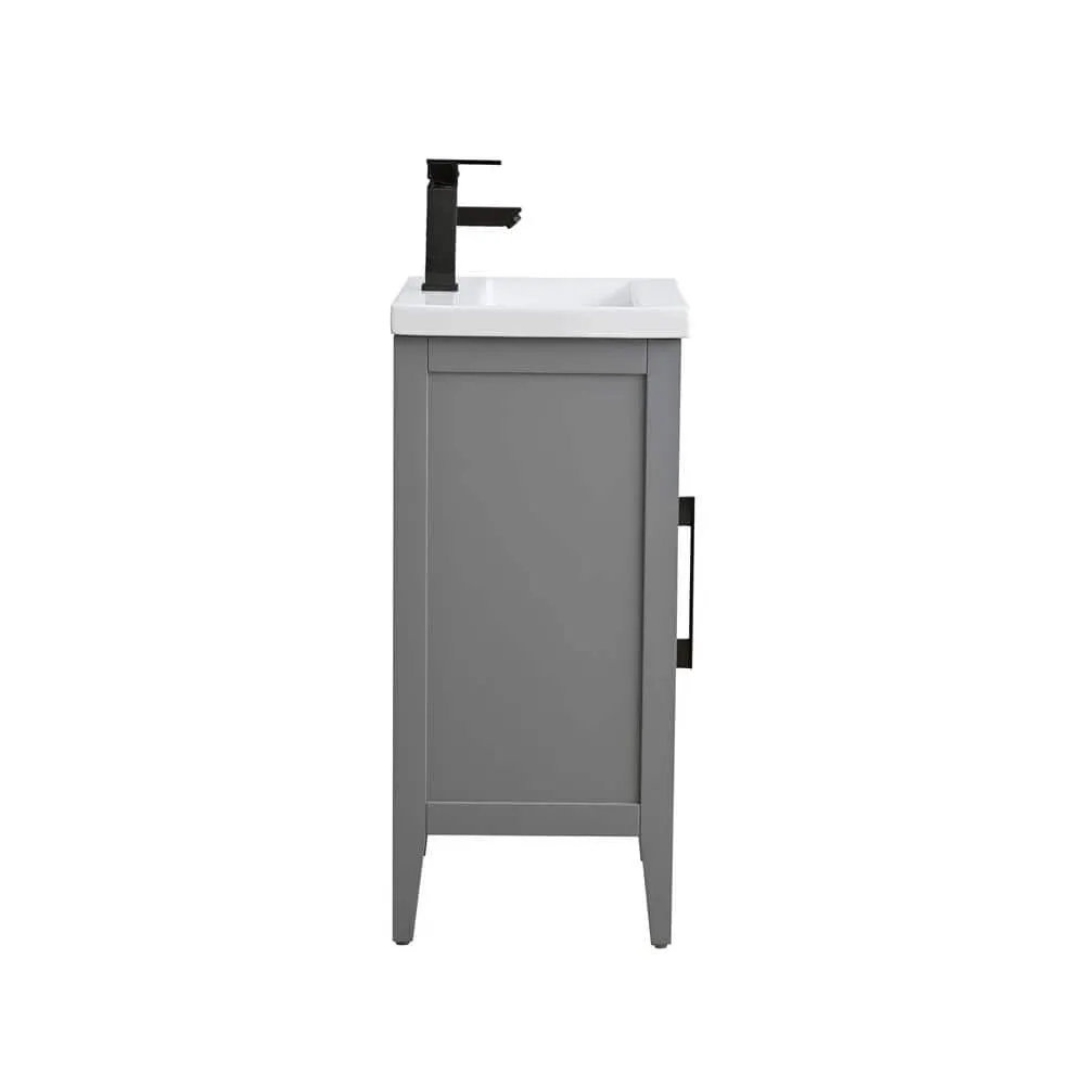 Vanity Art 20 in. W x 15.8 in D x 34 in. H Single Sink Bathroom Vanity Cabinet in Cashmere Gray with Ceramic Top, photo 2 of 10