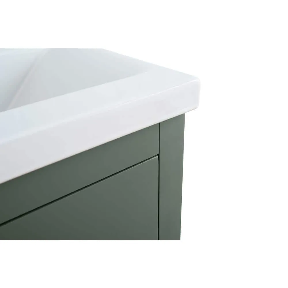 Vanity Art 20 in. W x 15.8 in D x 34 in. H Single Sink Bathroom Vanity Cabinet in Vintage Green with Ceramic Top, photo 2 of 10