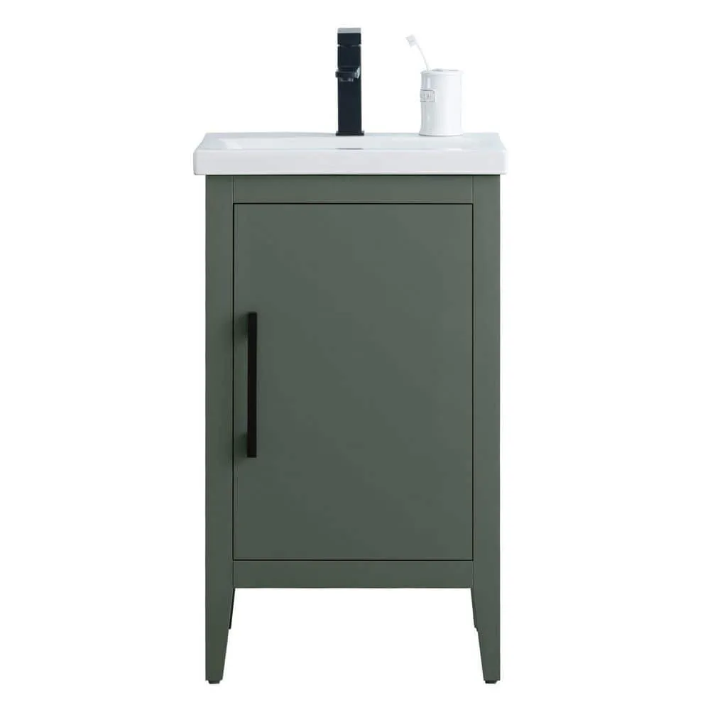 Vanity Art 20 in. W x 15.8 in. D x 34 in. H Single Sink Bathroom Vanity Cabinet in Vintage Green with Ceramic Top, photo 4 of 8