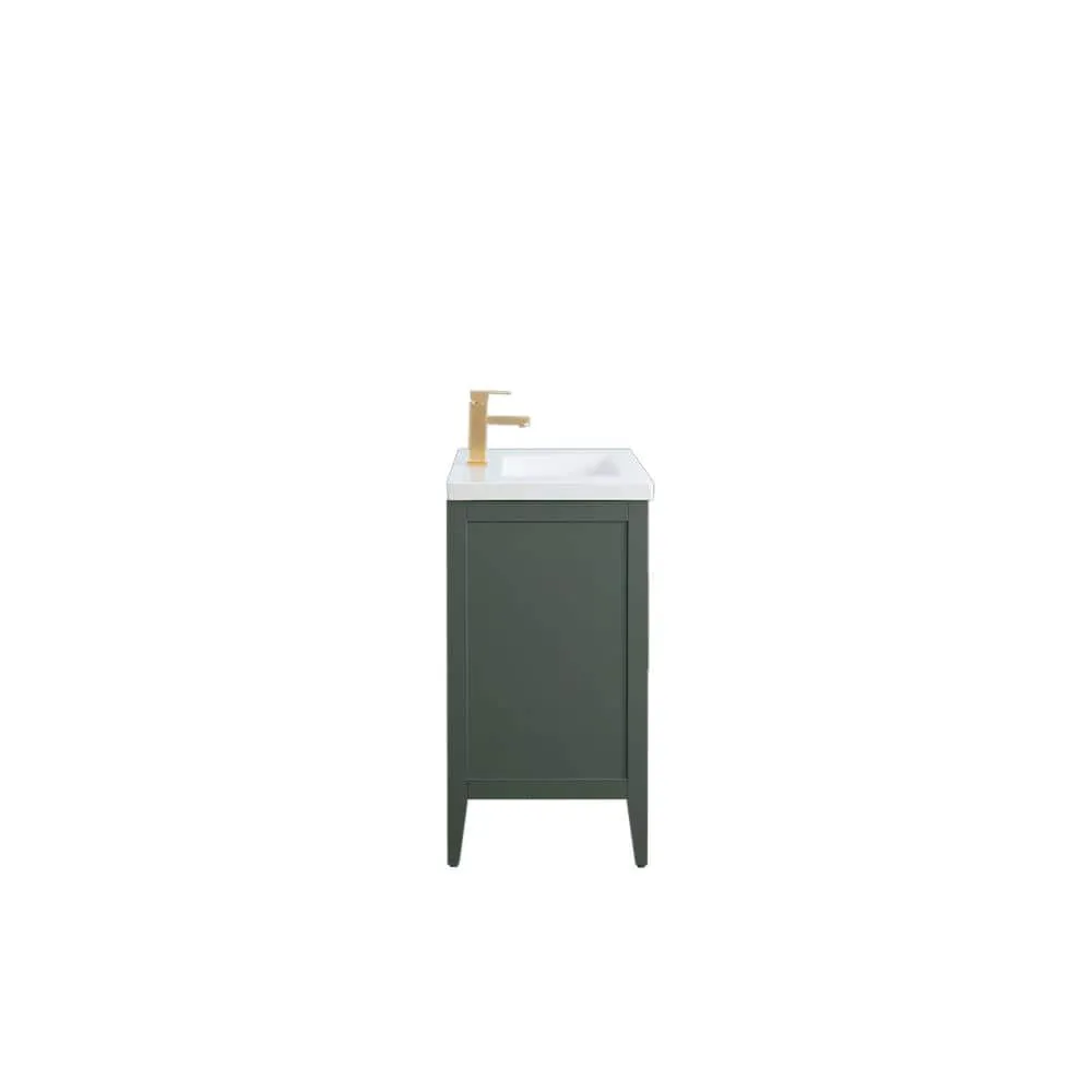 Vanity Art 24 in. W x 18.5 in D x 34 in. H Single Sink Bathroom Vanity Cabinet in Vintage Green with Ceramic Top, photo 2 of 14