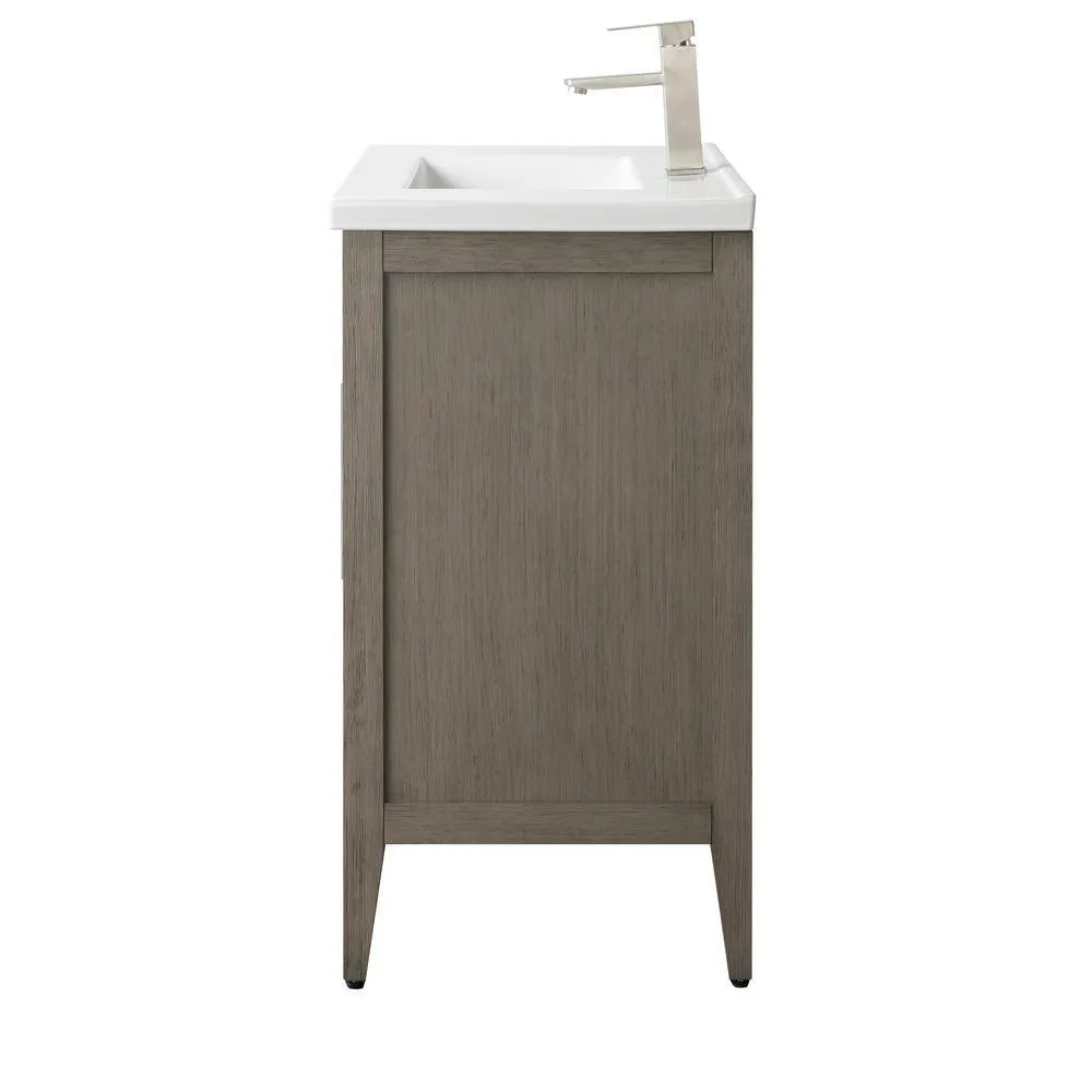 Vanity Art 30 in. W x 18.5 in D x 34 in. H Single Sink Bathroom Vanity Cabinet in Driftwood Gray with Ceramic Top, photo 6 of 14