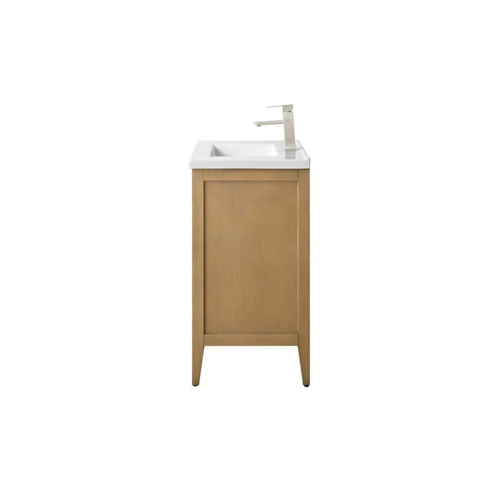 Vanity Art 30 in. W x 18.5 in D x 34 in. H Single Sink Bathroom Vanity Cabinet in Natural Oak with Ceramic Top, photo 2 of 13