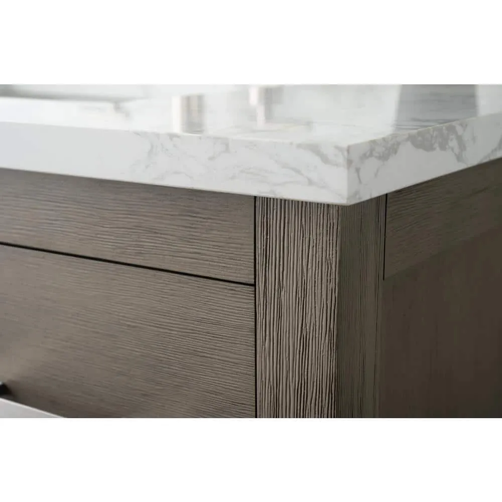 Vanity Art 36 in. W x 22 in. D x 34 in. H Single Sink Bathroom Vanity Cabinet in Driftwood Gray with Engineered Marble Top, photo 5 of 14