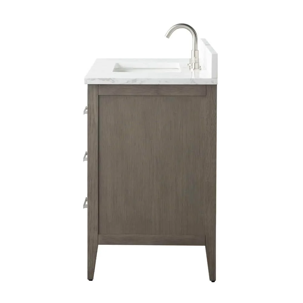 Vanity Art 36 in. W x 22 in. D x 34 in. H Single Sink Bathroom Vanity Cabinet in Driftwood Gray with Engineered Marble Top, photo 2 of 14