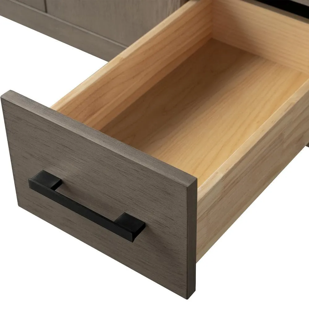 Vanity Art 36 in. W x 22 in. D x 34 in. H Single-Sink Bath Vanity in Driftwood Gray with Engineered Marble Top in Arabescato White, photo 11 of 14