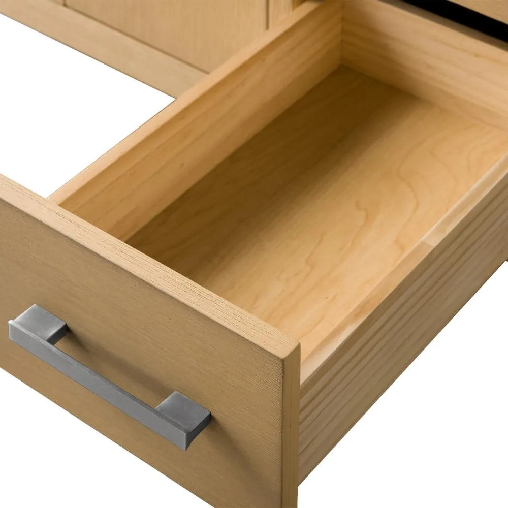 Vanity Art 36 in. W. x 22 in. D x 34 in. H Single Sink Bathroom Vanity Cabinet in Natural Oak with Engineered Marble Top in White, photo 11 of 14