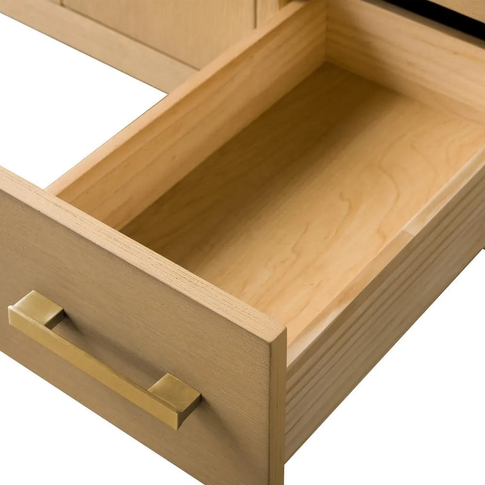 Vanity Art 36 in. W x 22 in. D x 34 in. H Single-Sink Bathroom Vanity in Natural Oak with Engineered Marble Top in Arabescato White, photo 5 of 14
