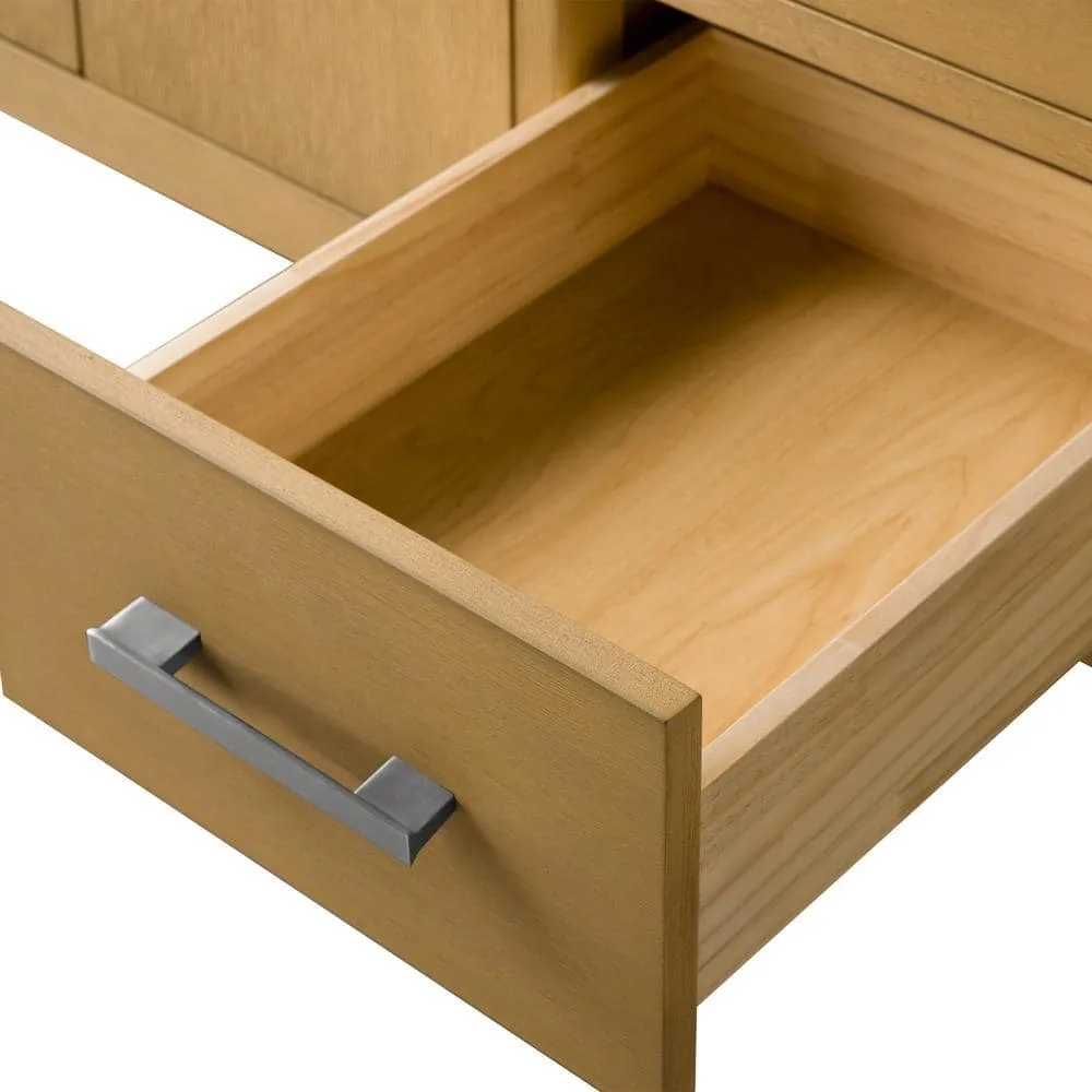 Vanity Art 42 in. W x 22 in. D x 34 in. H Single Sink Bathroom Vanity Cabinet in Natural Oak with Engineered Marble Top, photo 6 of 13