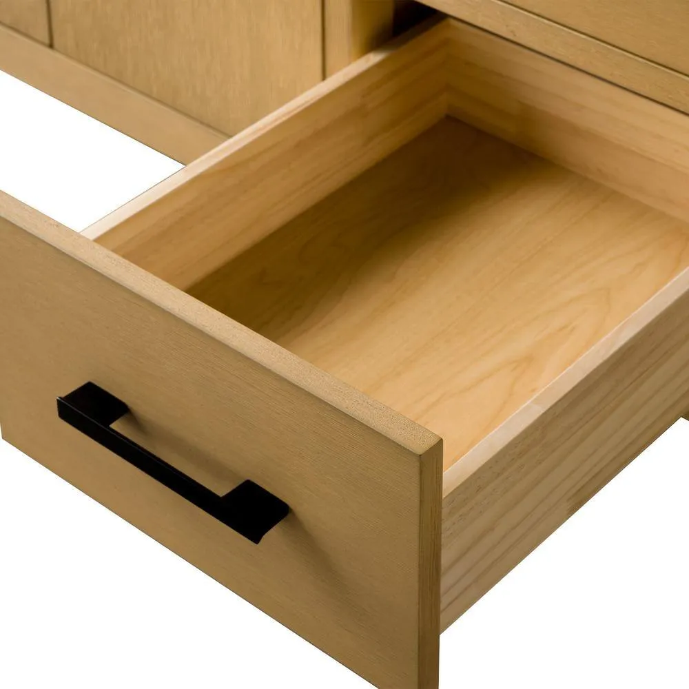 Vanity Art 42 in. W x 22 in. D x 34 in. H Single-Sink Bathroom Vanity in Natural Oak with Engineered Marble Top in Arabescato White, photo 10 of 13